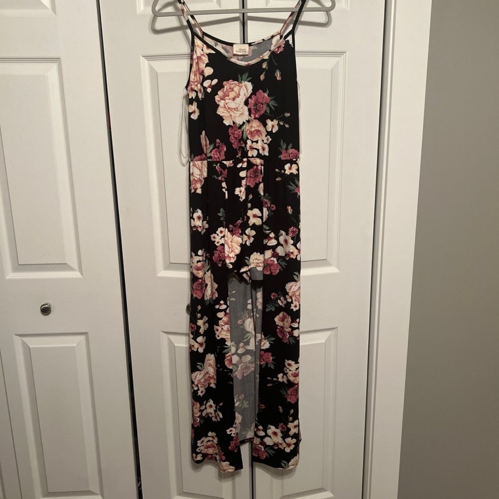NWT Black Floral High-low floral romper - Size Small